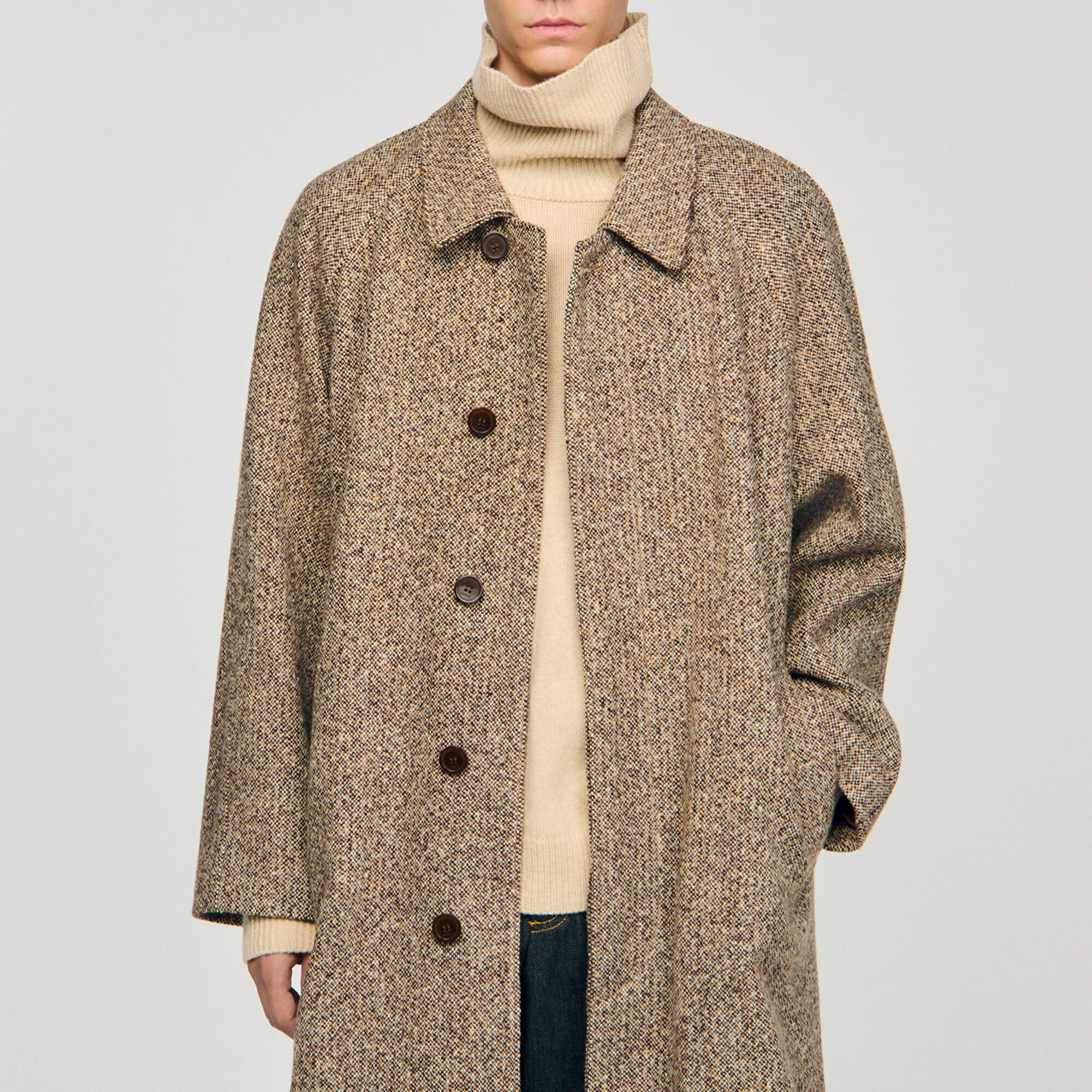 Oversized wool coat - Men | Sandro