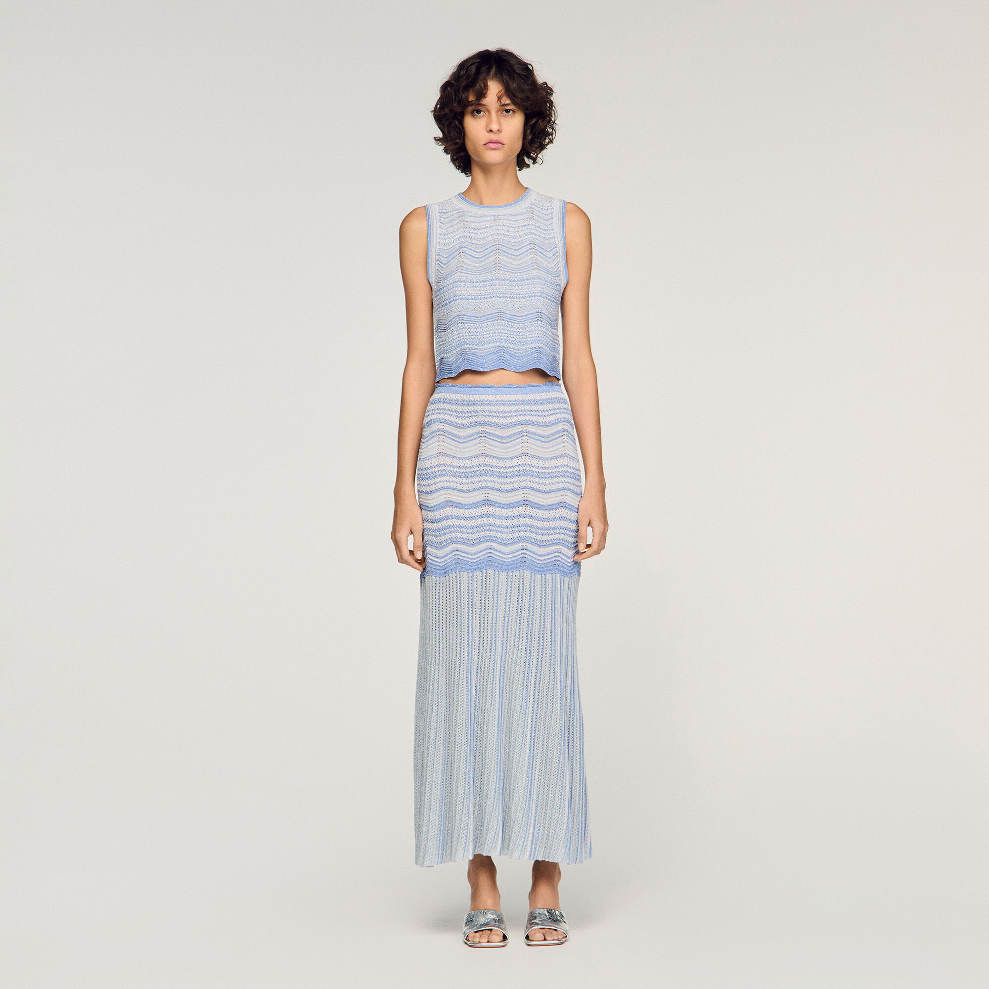 Long decorative knit skirt