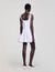 Dual-material short dress