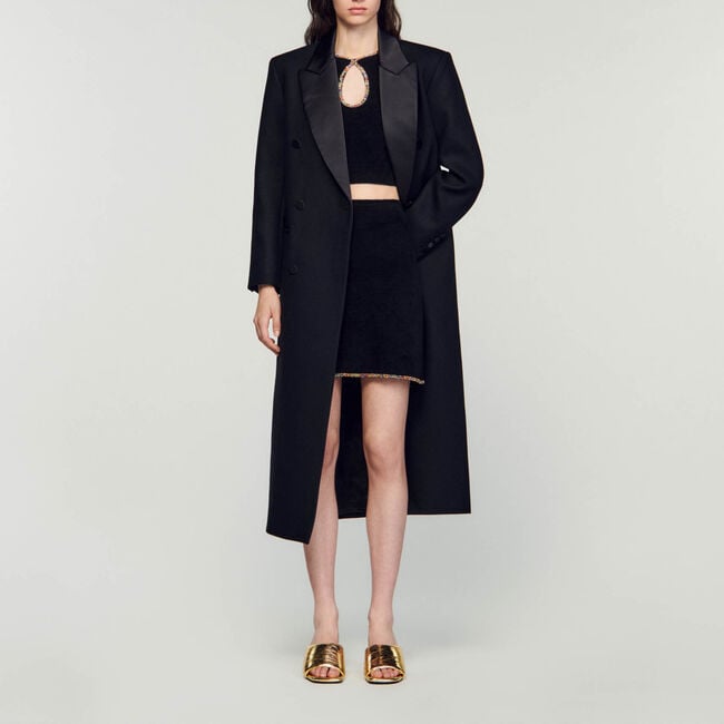 Short velvet knit skirt