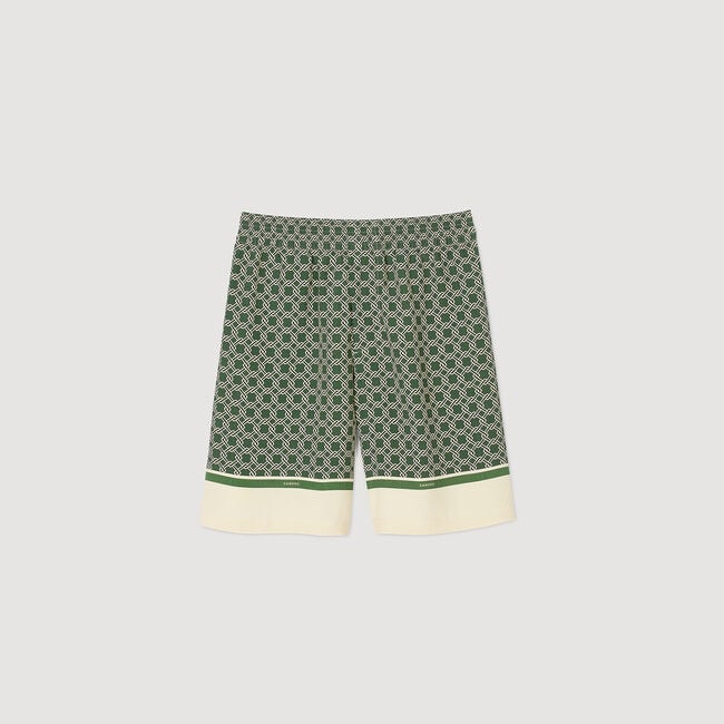 Patterned floaty Bermuda shorts