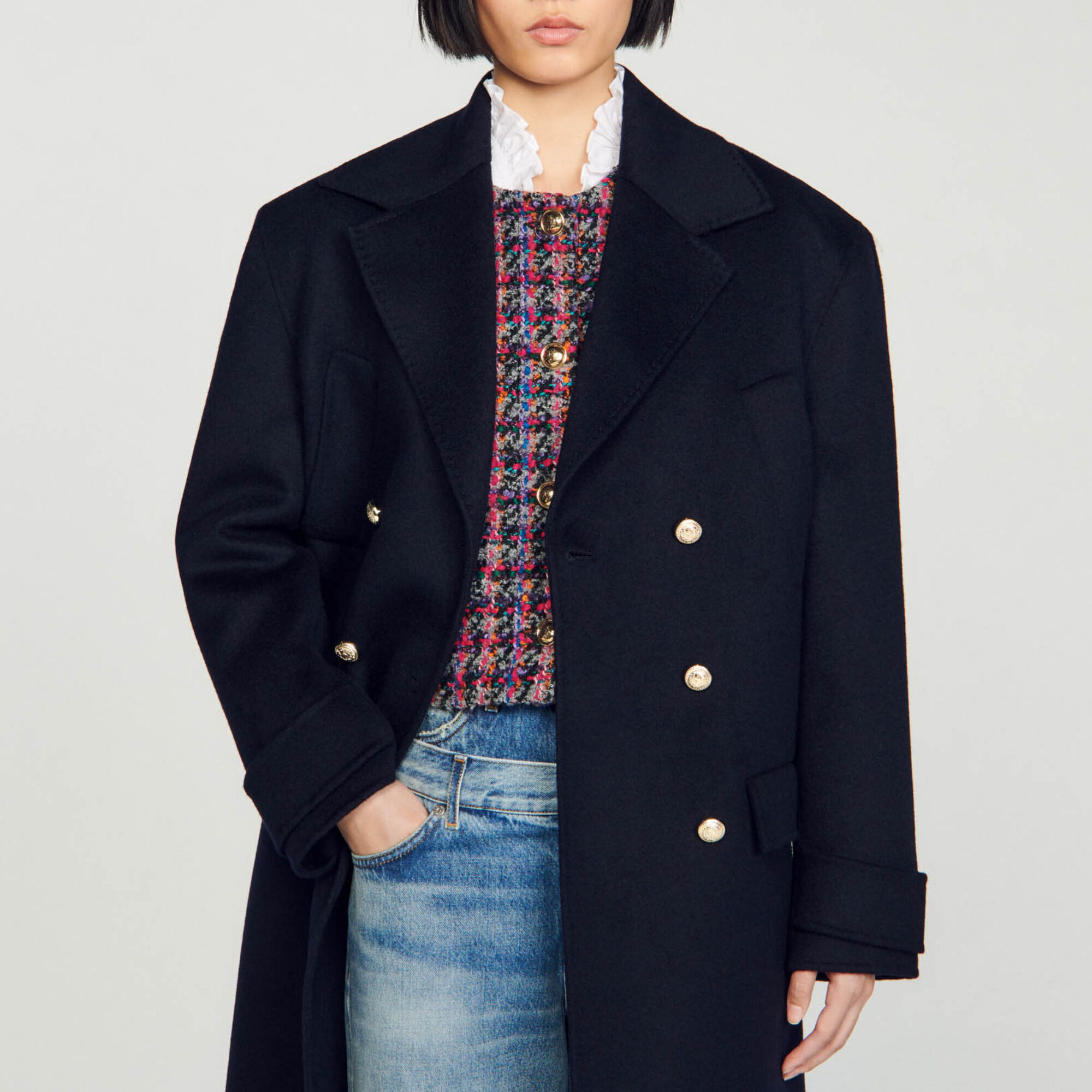 Long double-breasted coat