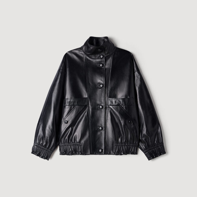Oversized leather jacket