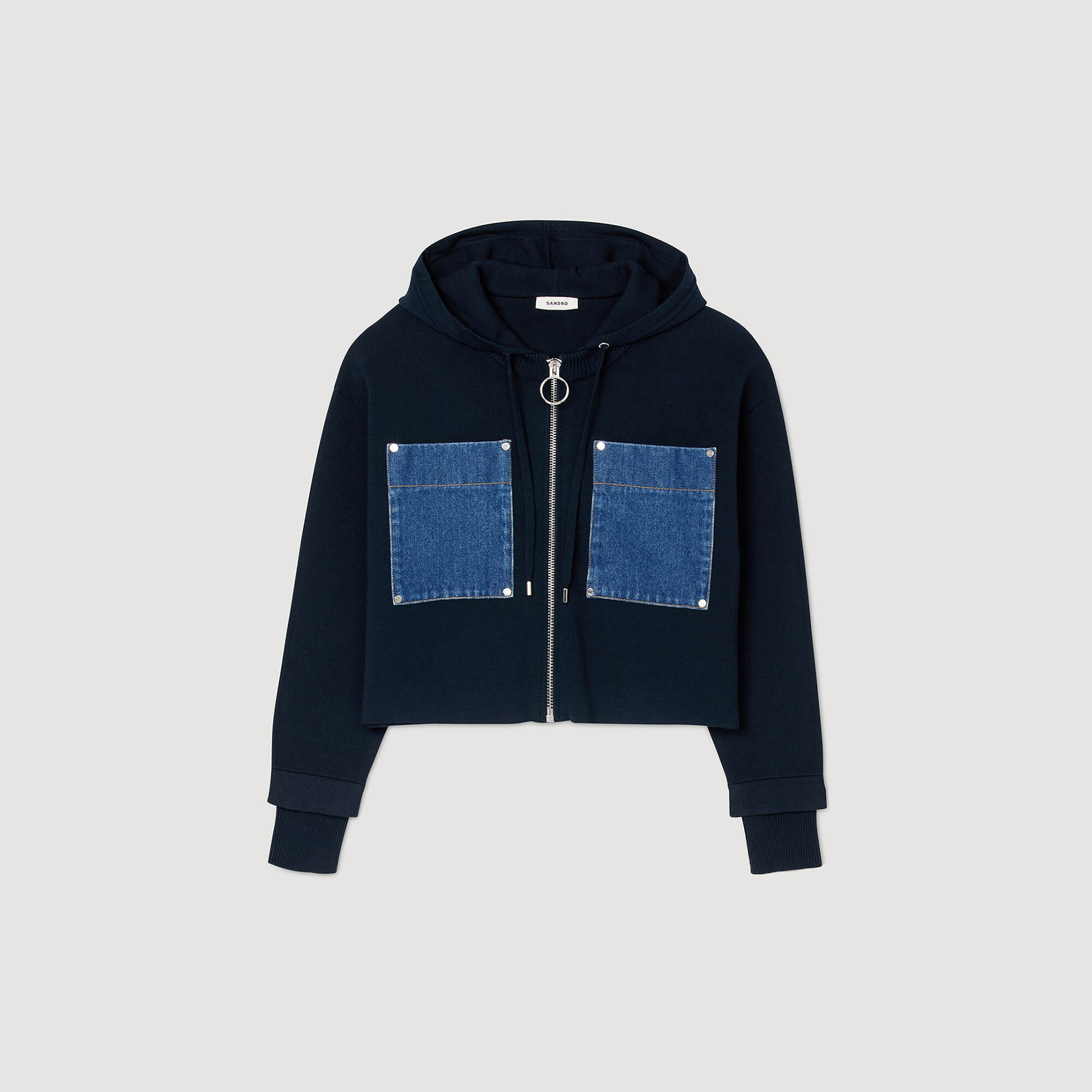 Knit and denim sweatshirt - Women | Sandro