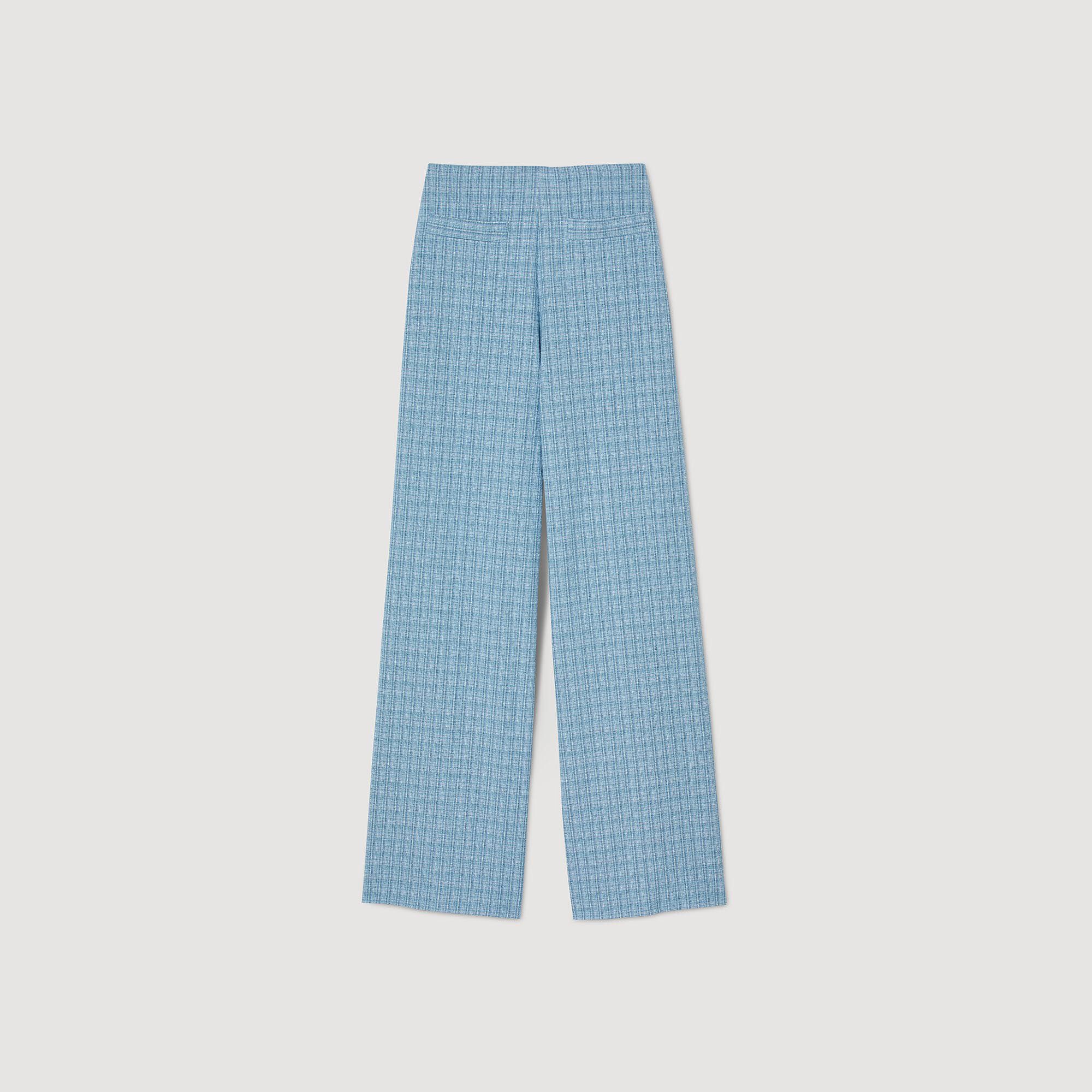 Wide-leg tweed trousers