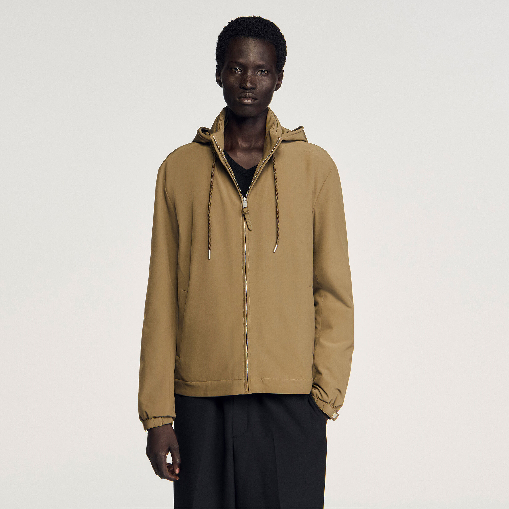 Zip-up hooded jacket