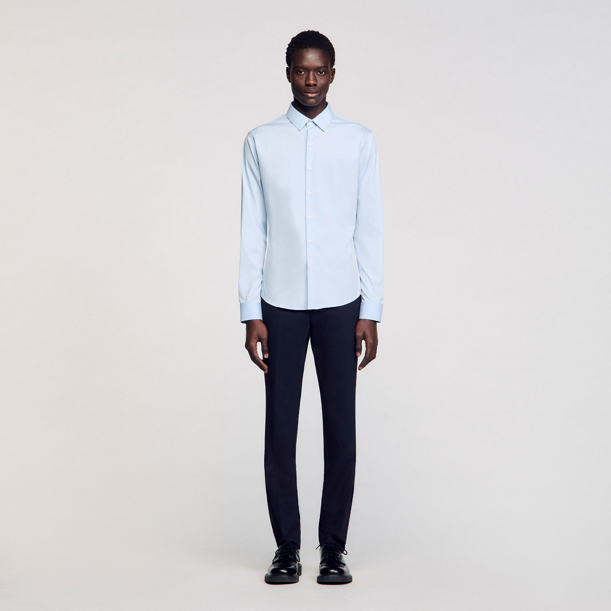 Fitted stretch cotton shirt