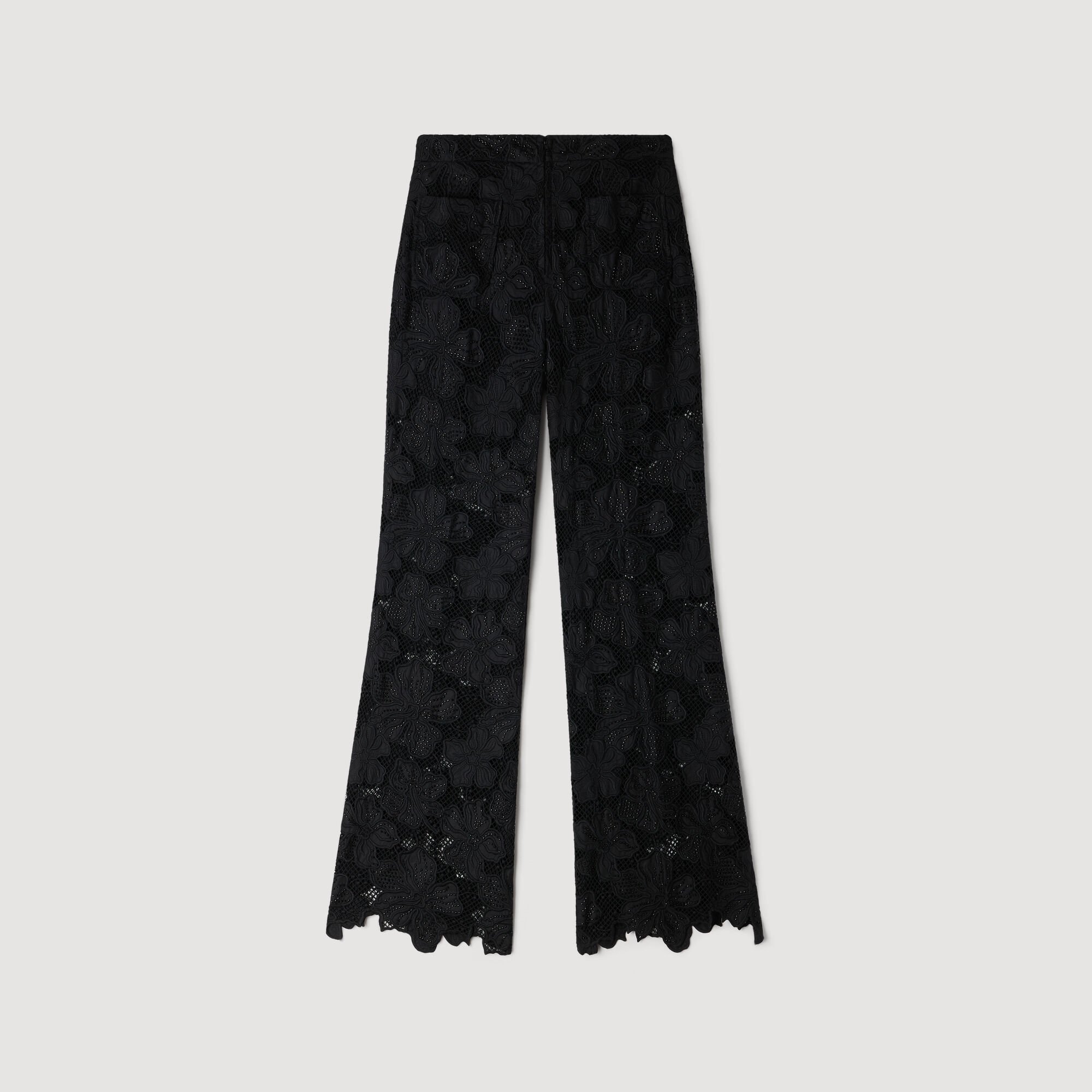 Guipure lace trousers