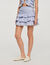 Short striped ruffled skirt