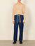 Wide-leg chambray trousers