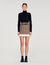 Short skirt with frill and belt