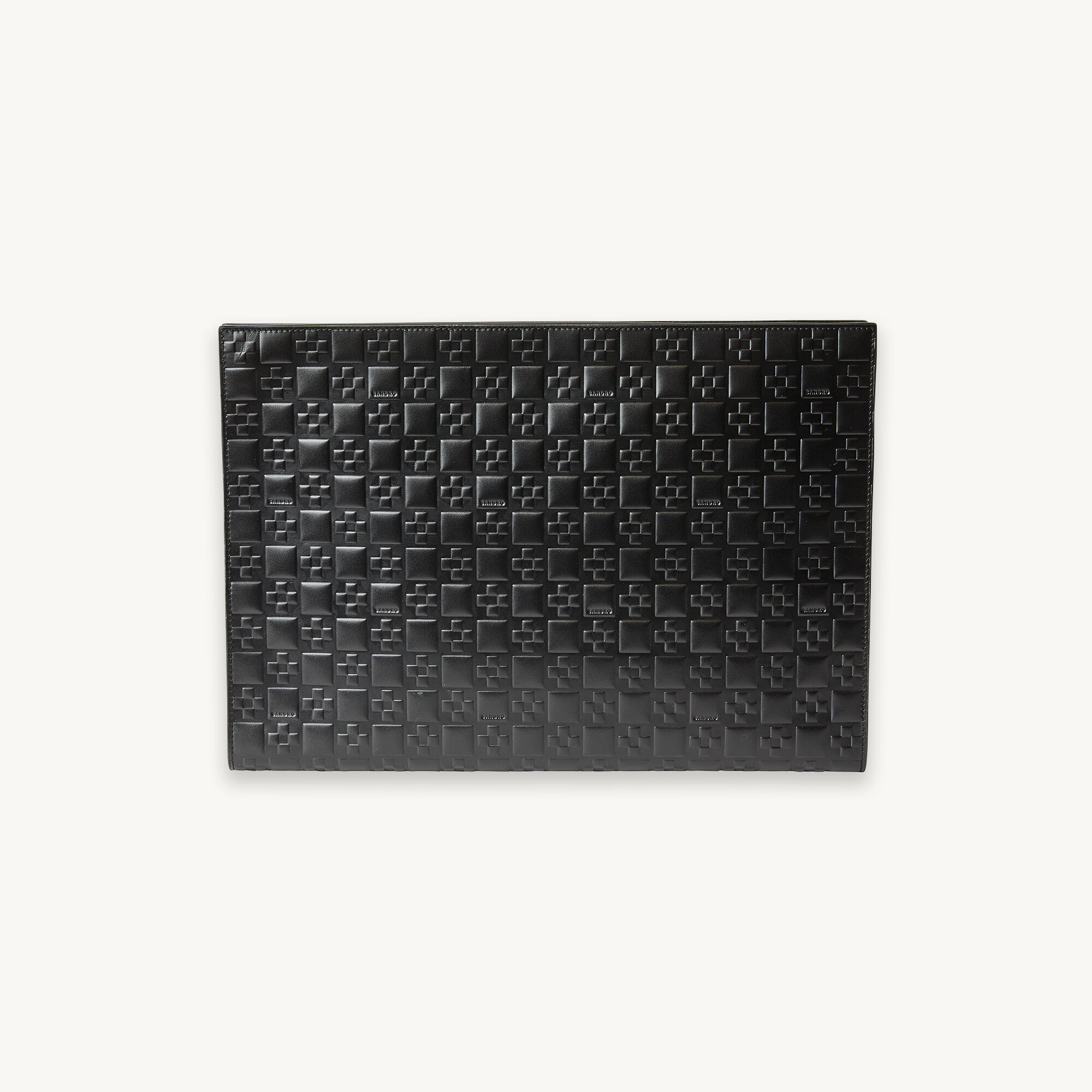 Embossed leather document case