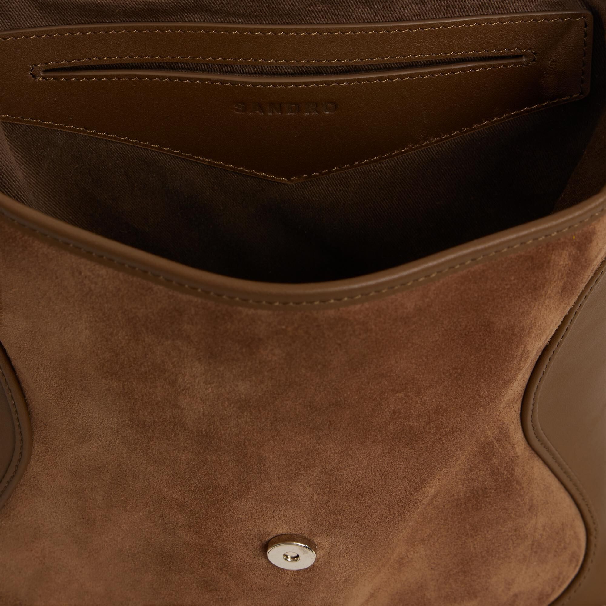 Leather and suede fringe bag