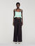 Floral jacquard ruffle crop top