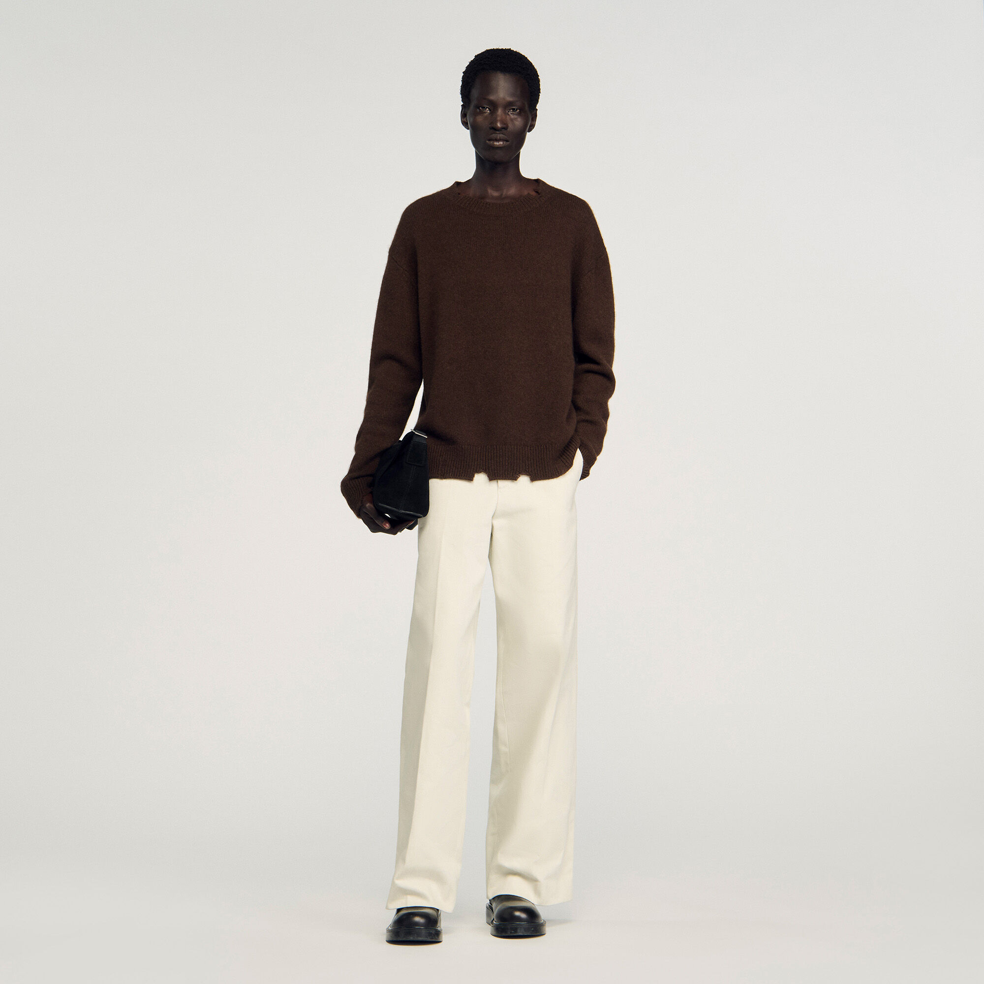 Destroyed effect wool jumper