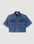 Cropped denim shirt