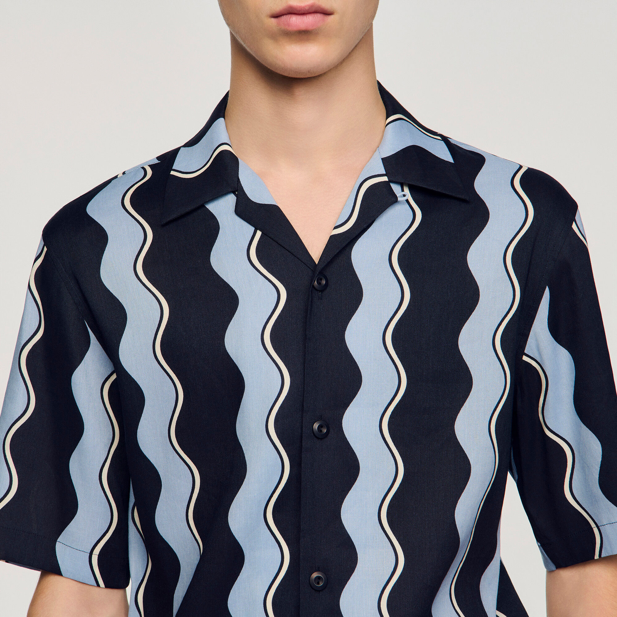 Printed linen shirt