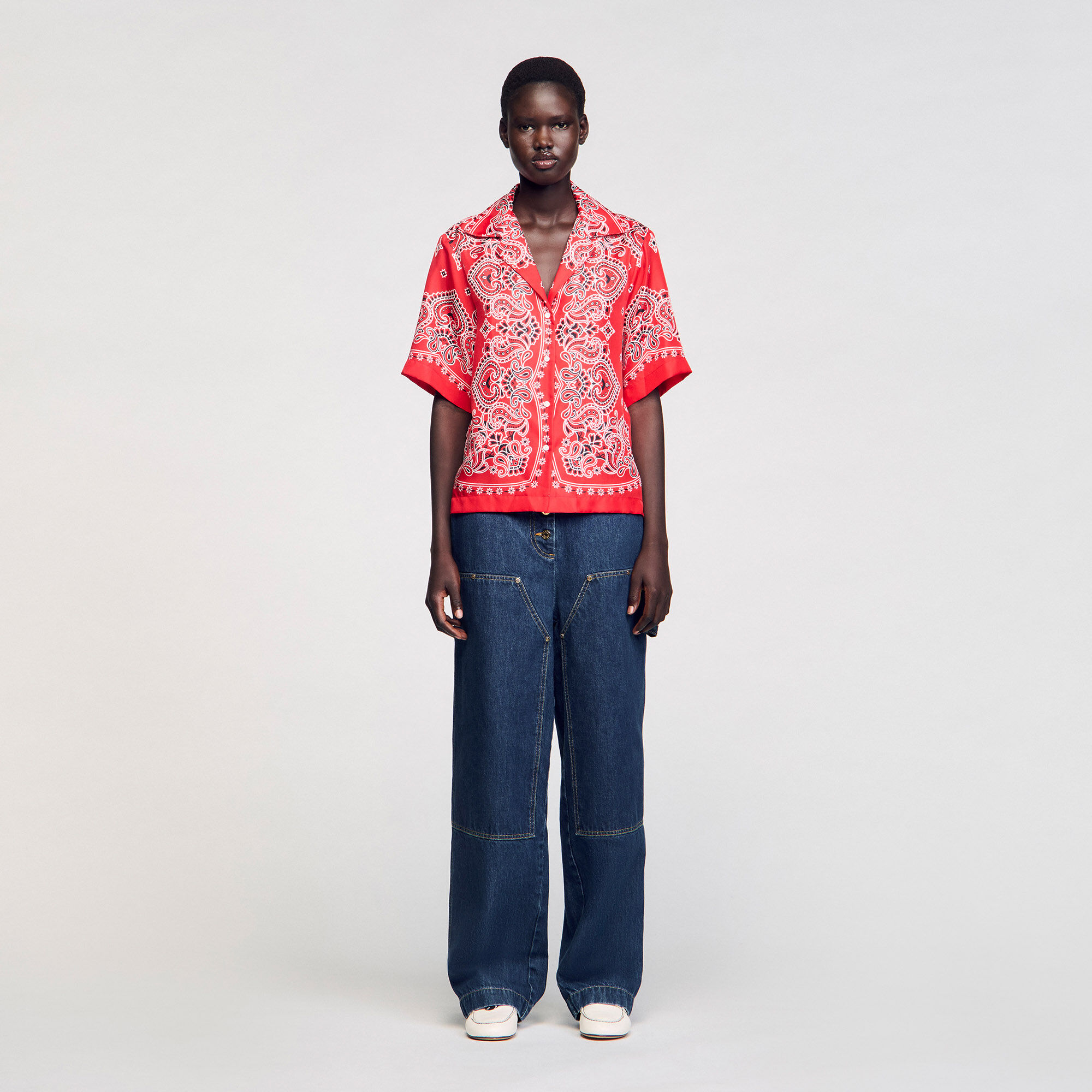 Bandana print silk shirt