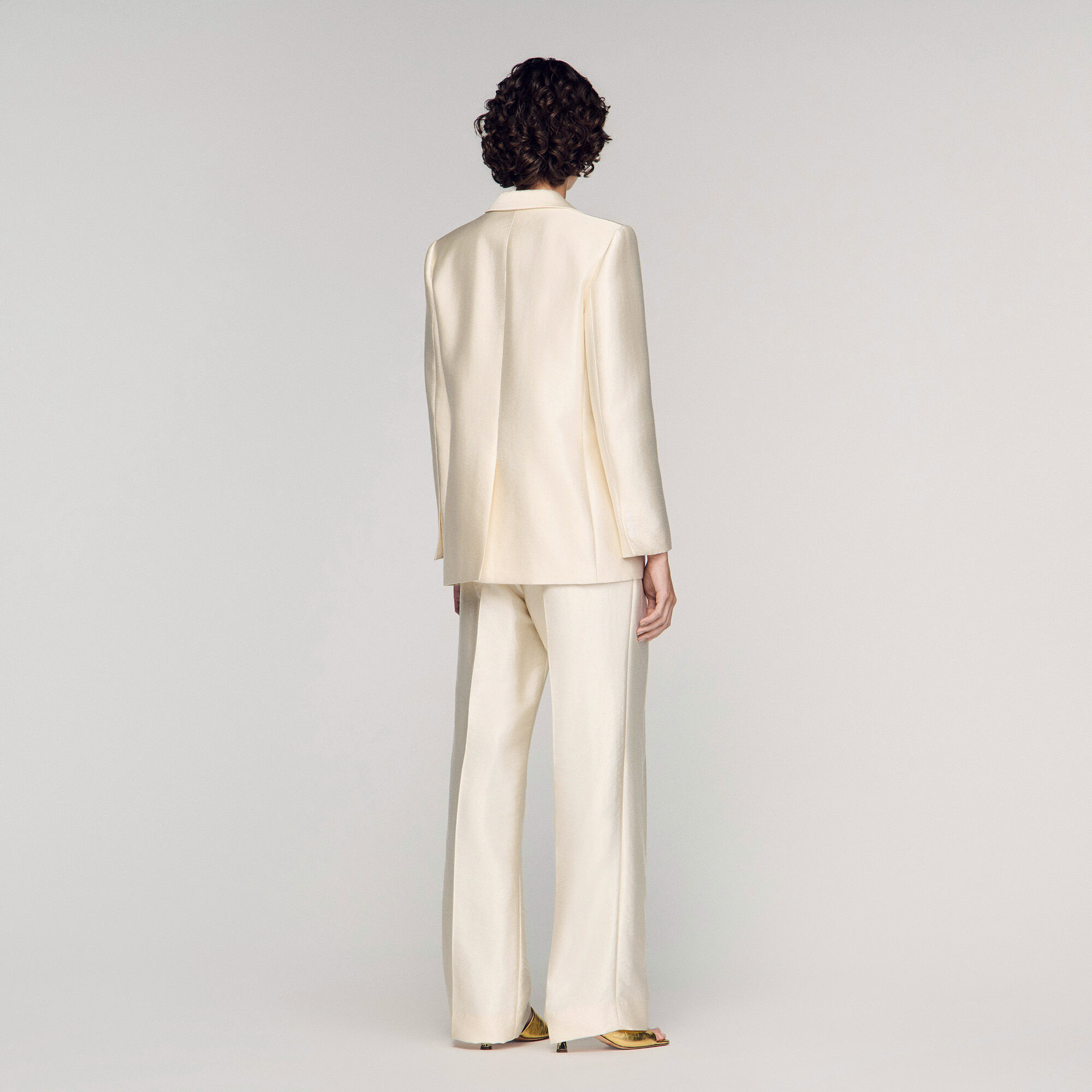 Satin jacket with flower detail