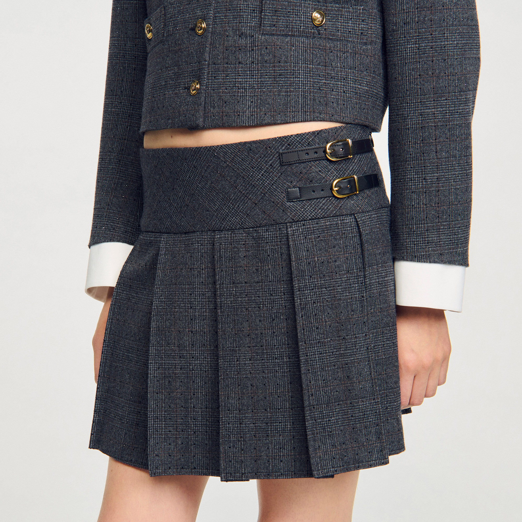 Short rhinestone suit skirt