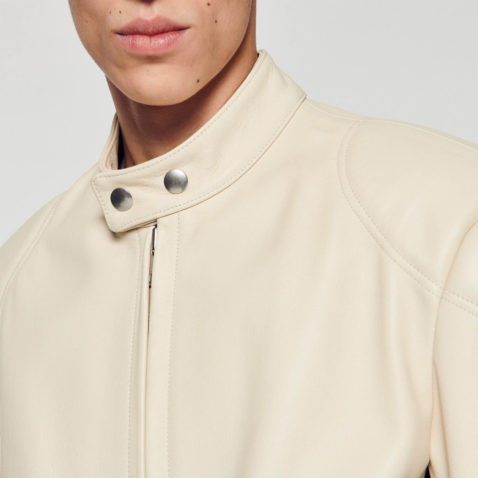 Leather biker jacket