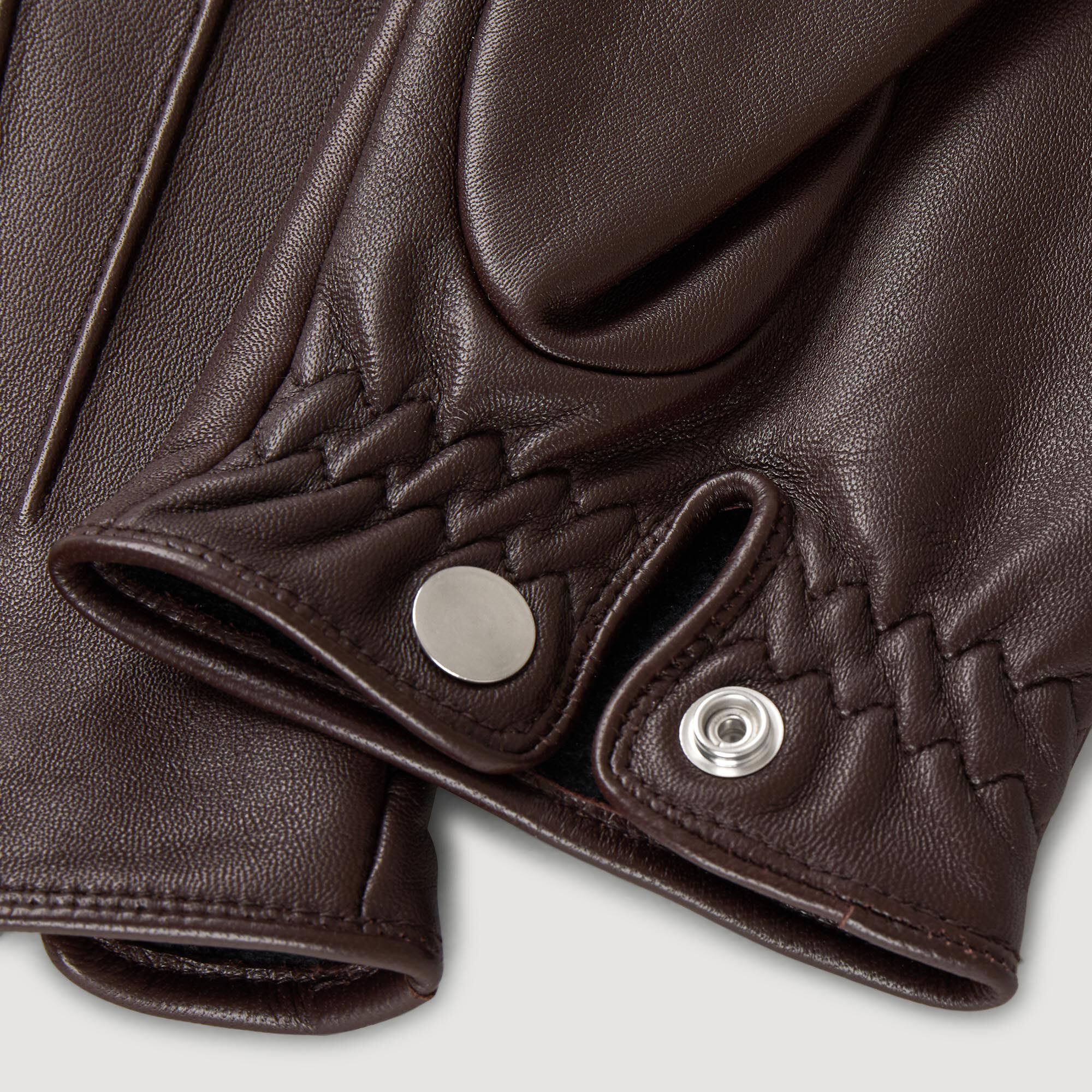 Chocolate brown leather gloves sale