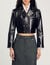 Cropped leather jacket