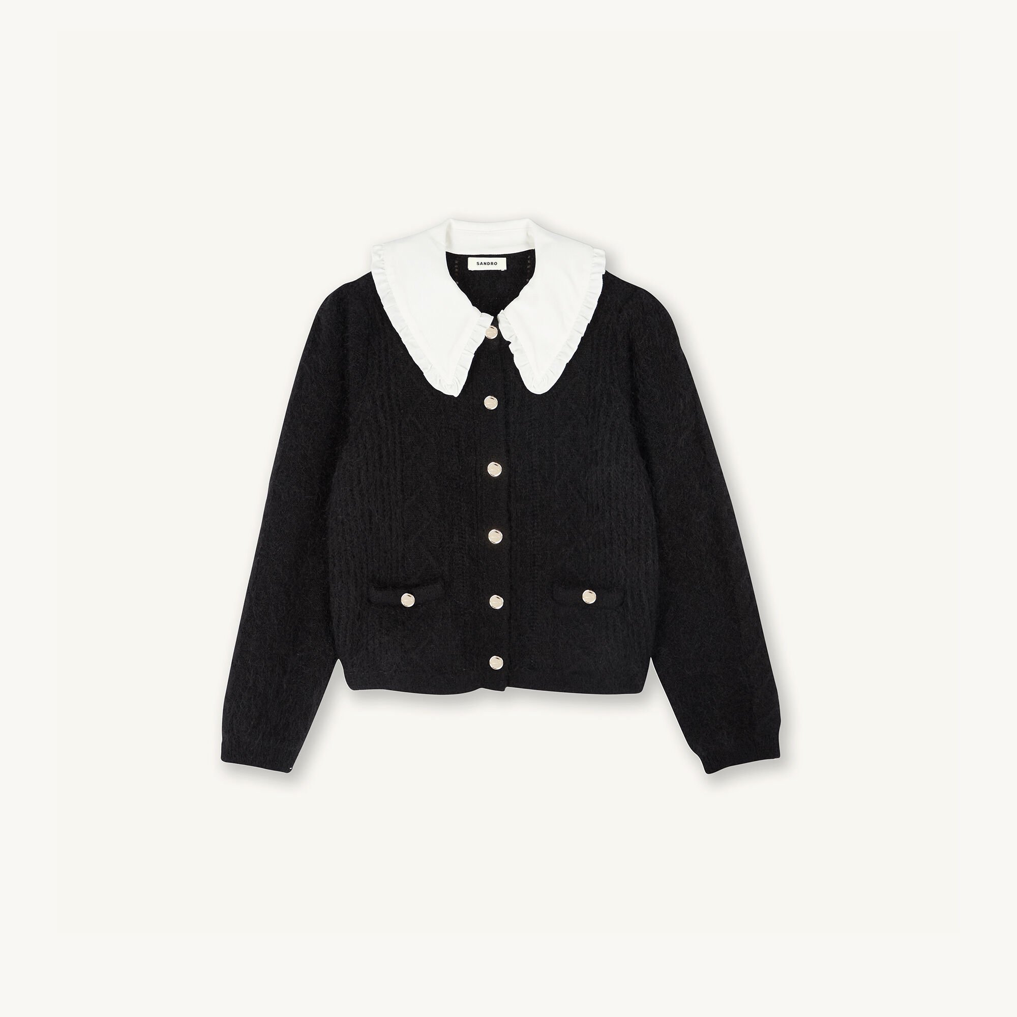 Cardigan with detachable collar