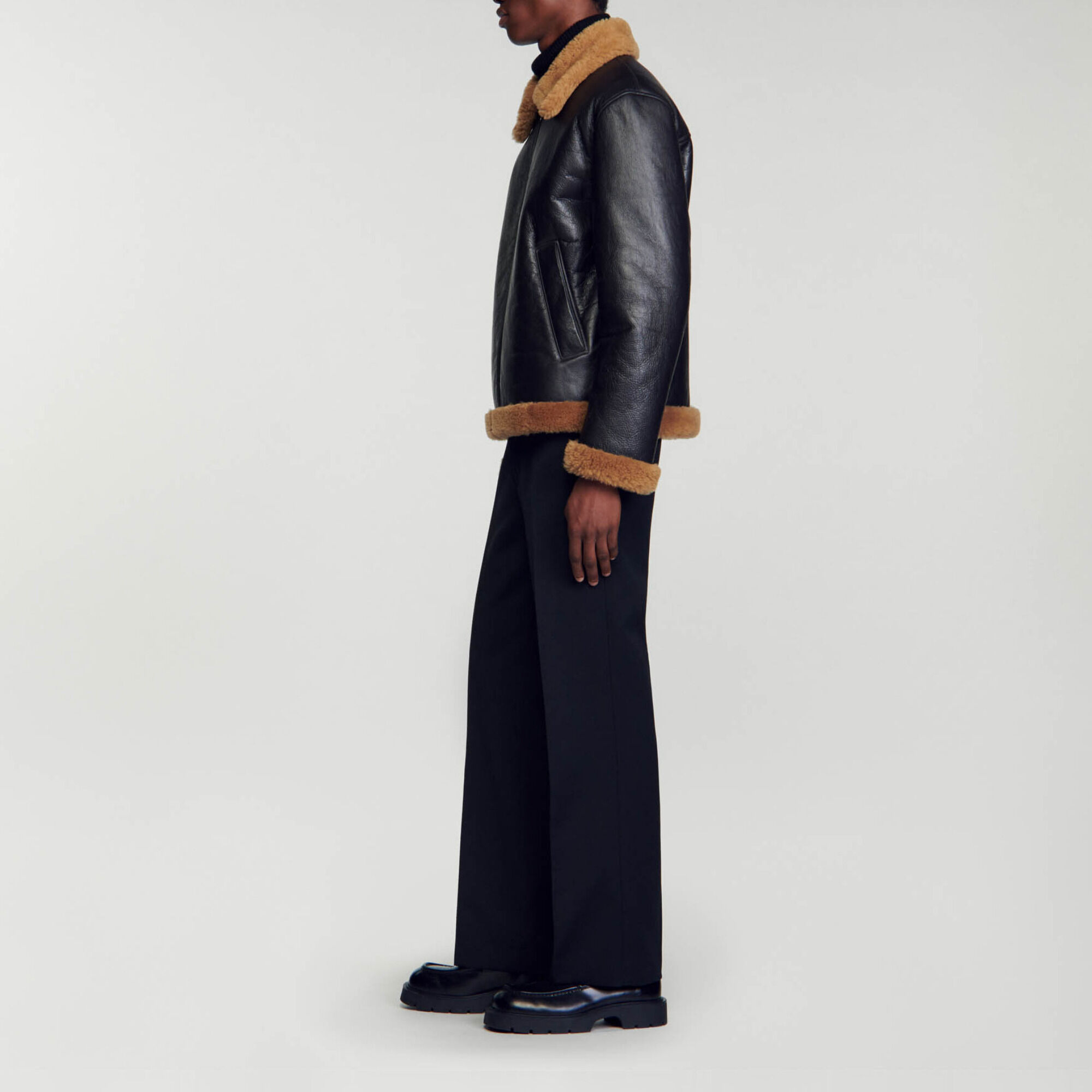 Oversized shearling jacket
