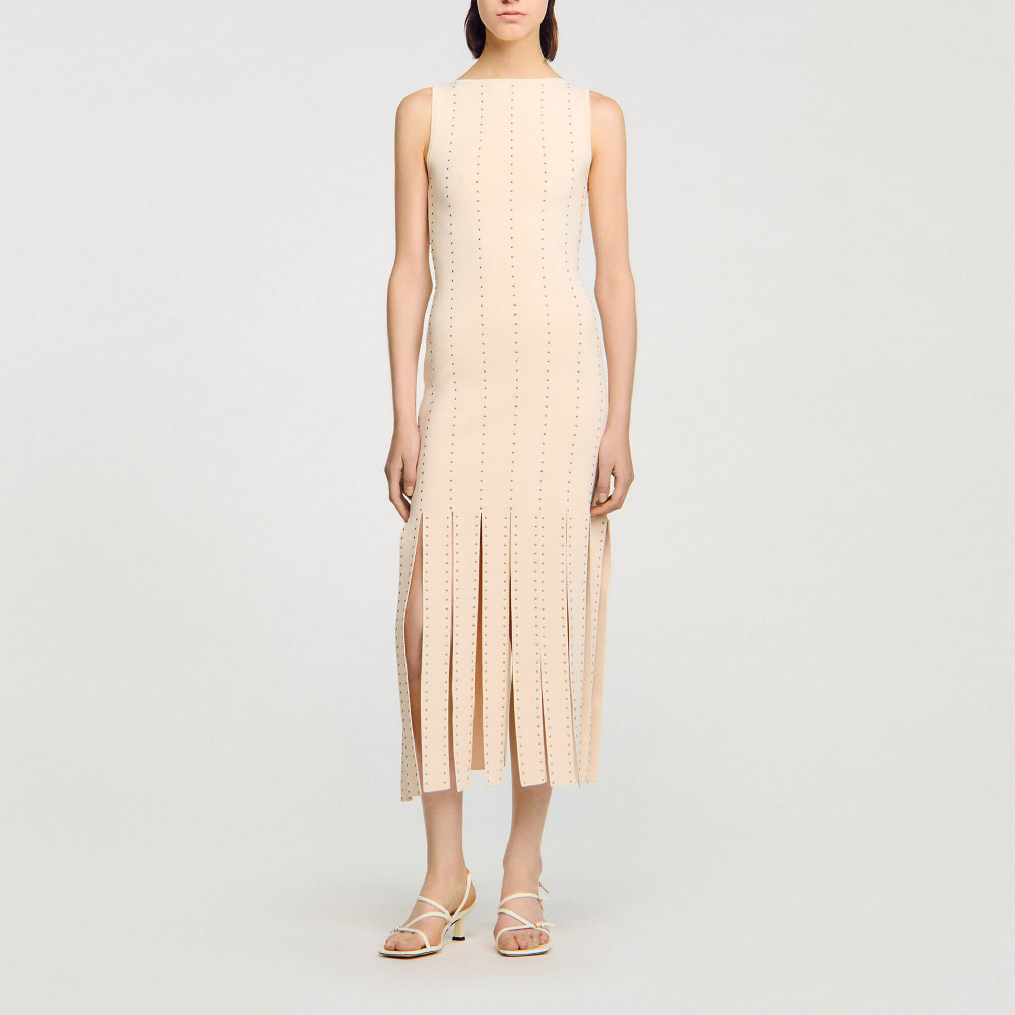 Fringed knit maxi dress - Women | Sandro
