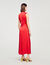 Draped satin-effect dress