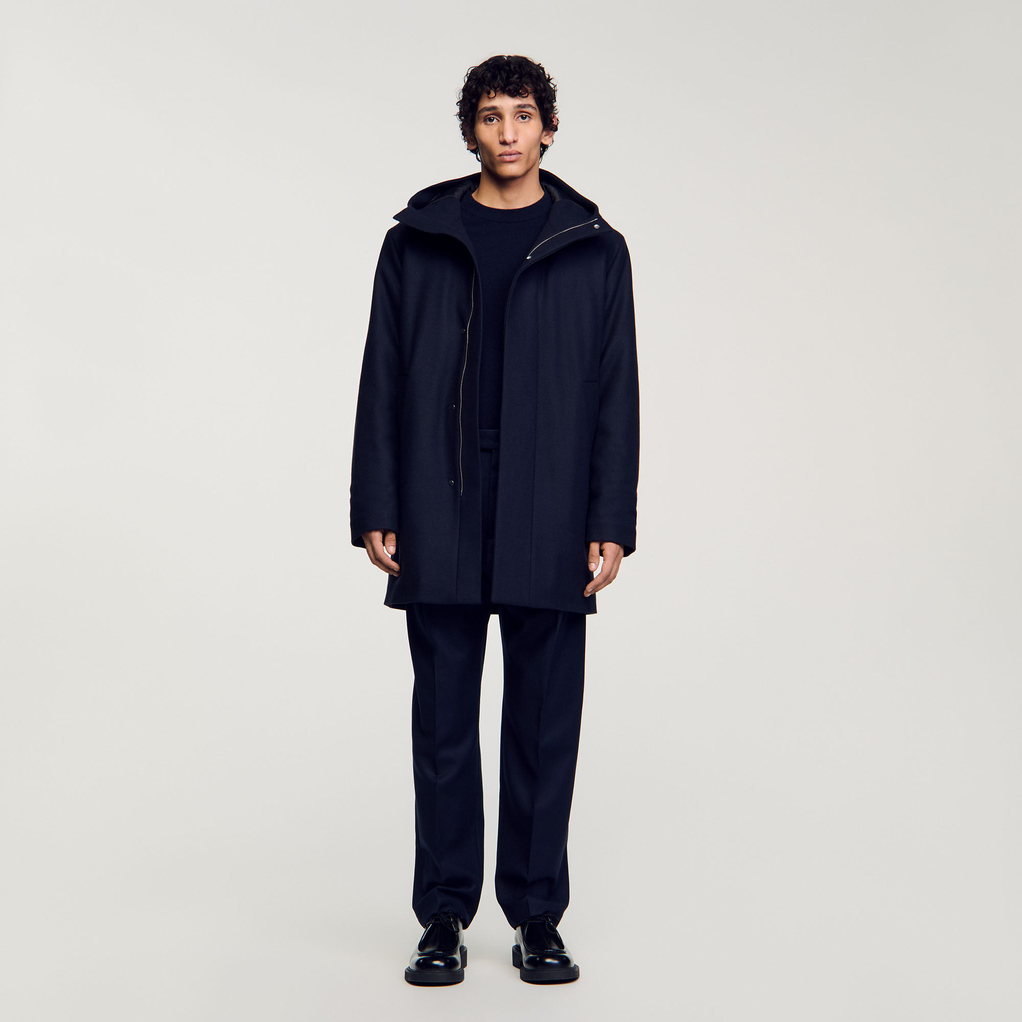 Wool parka mens top