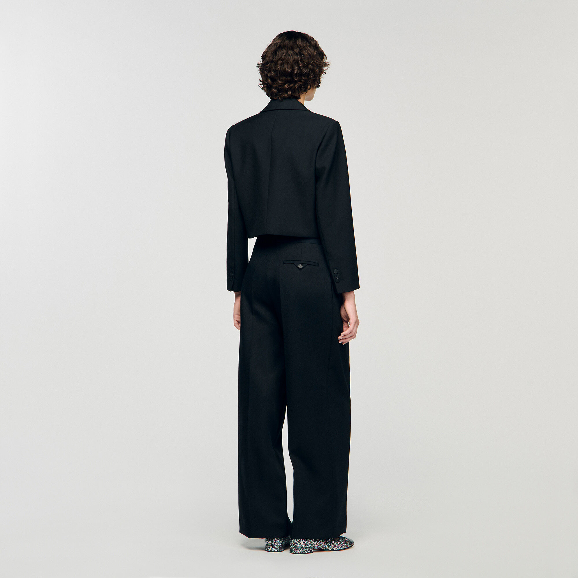 Short satin bow jacket