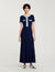 Knit and denim midi dress