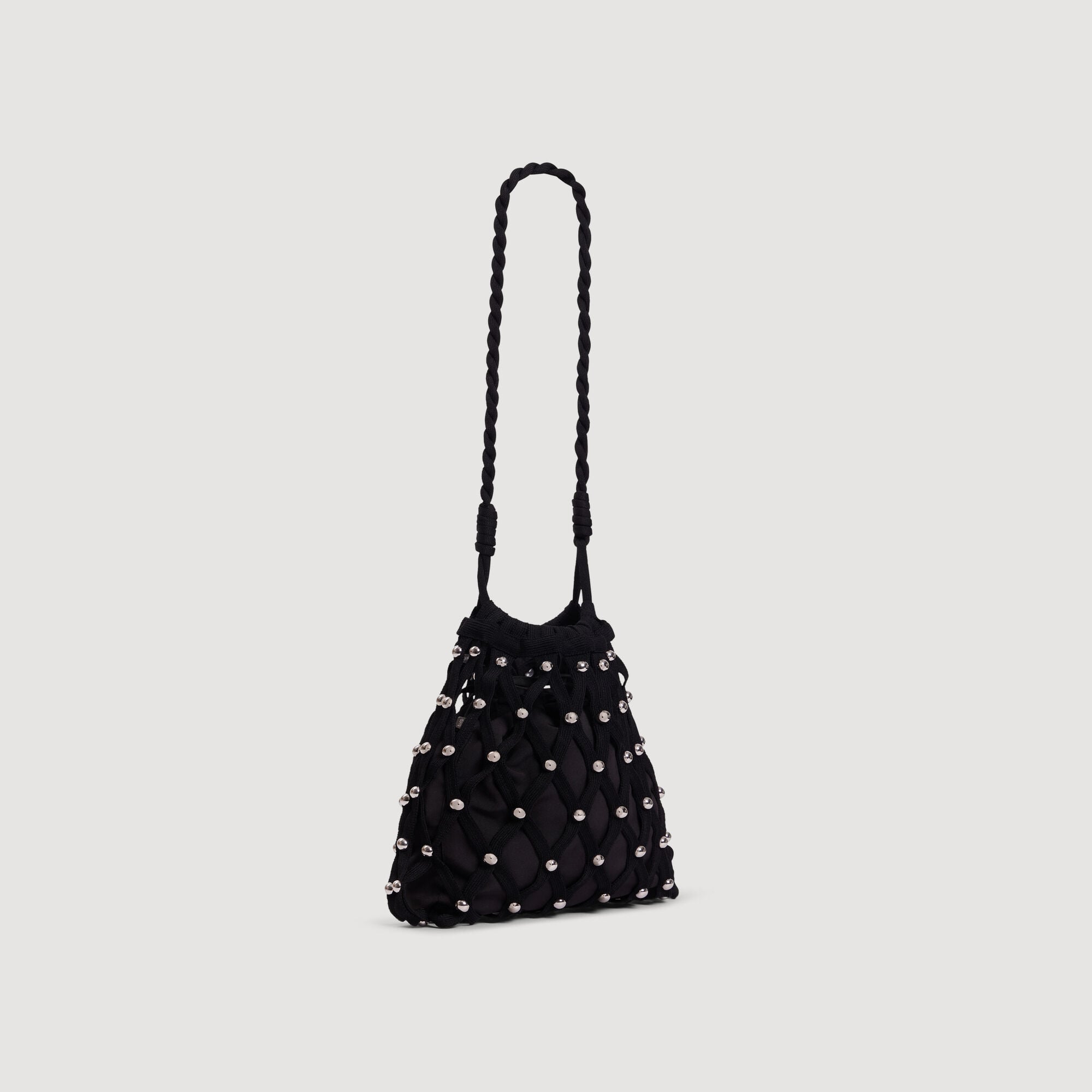 Studded net mesh bag