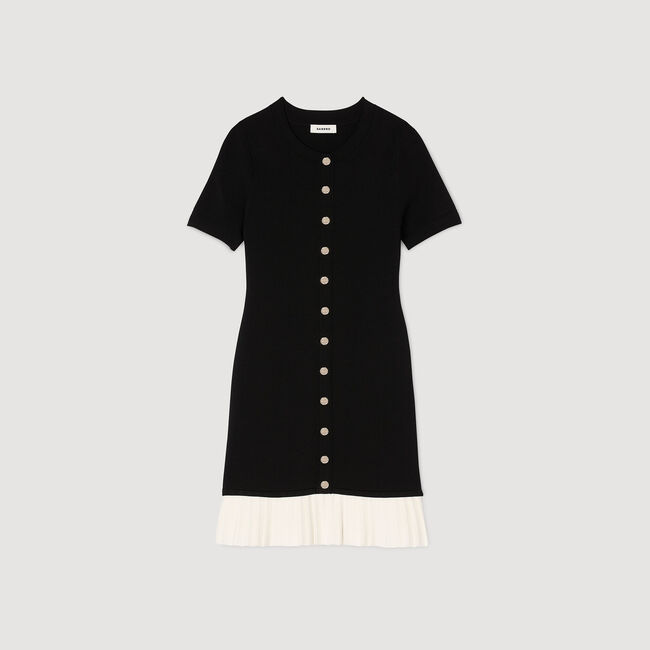 Short knit dress with ruffle