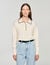 Contrast polo-neck knit jumper