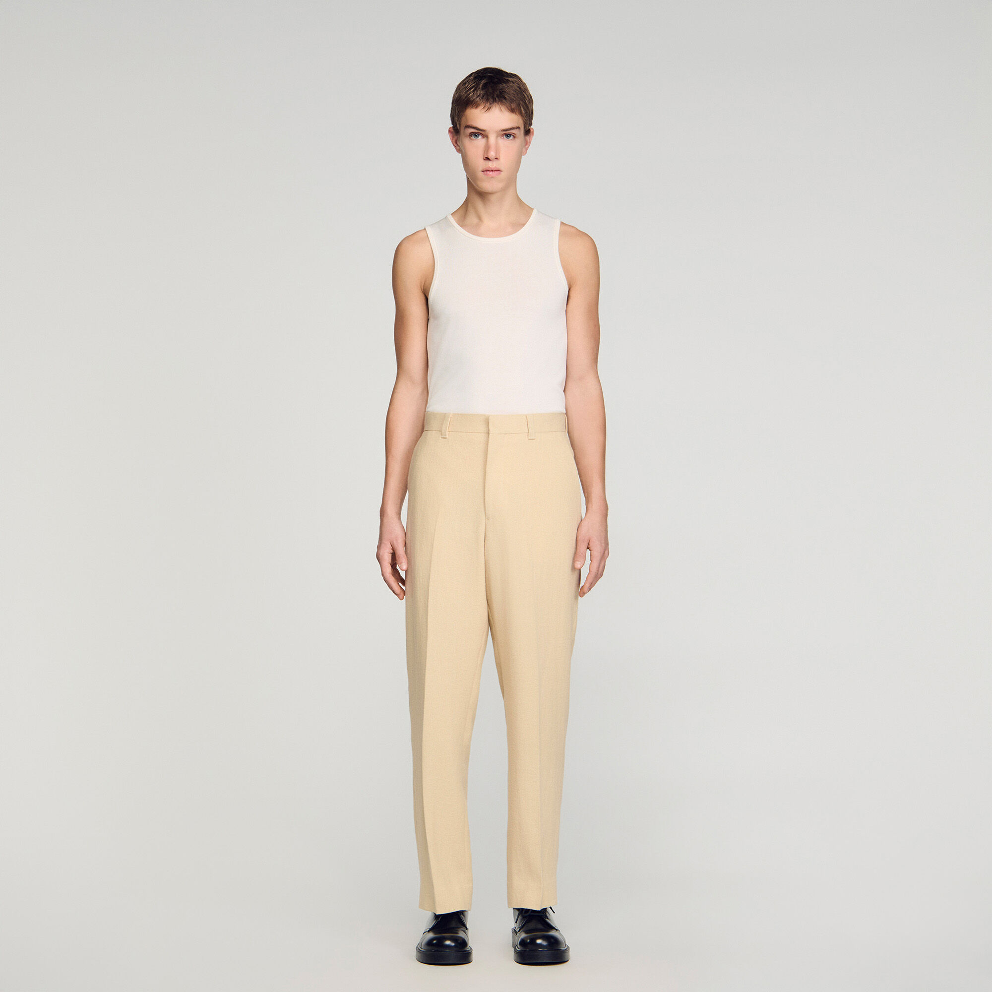 Oversized linen and cotton trousers