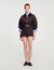 Cropped dual-fabric sweatshirt