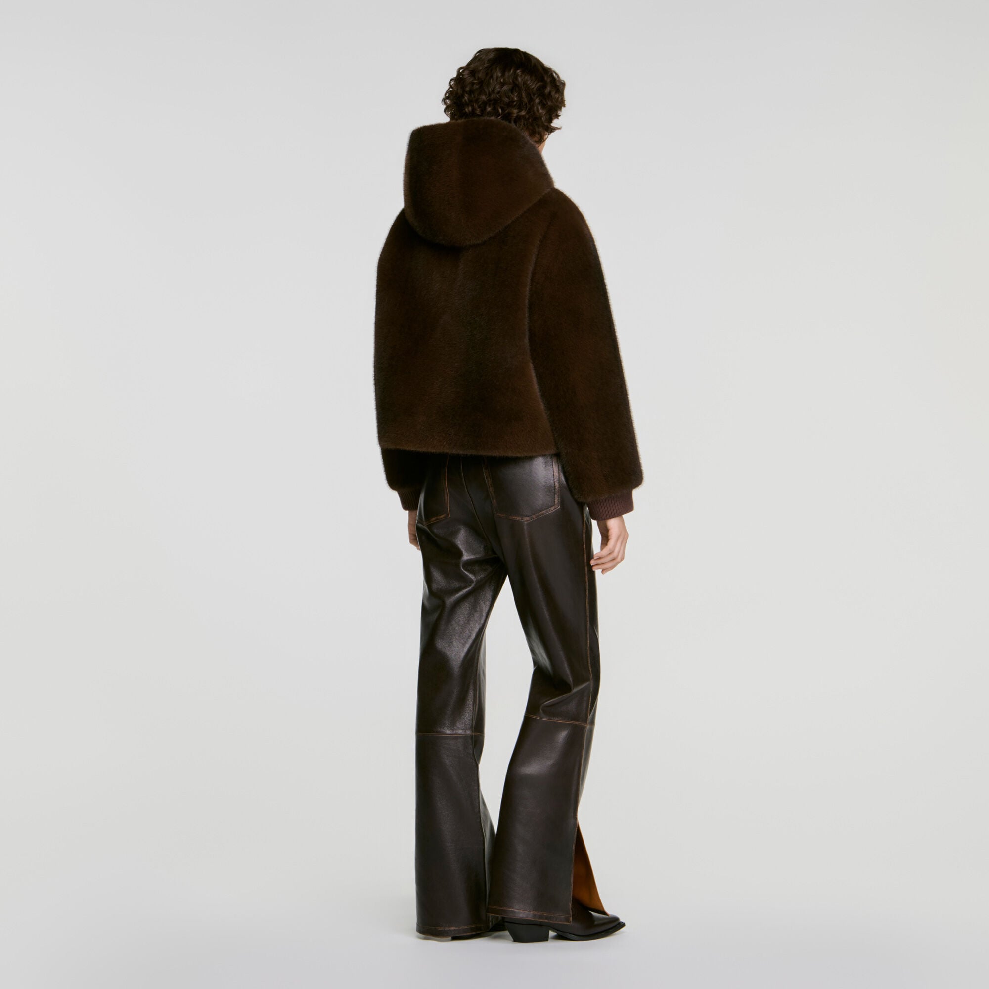 Faux fur coat with hood - Women | Sandro