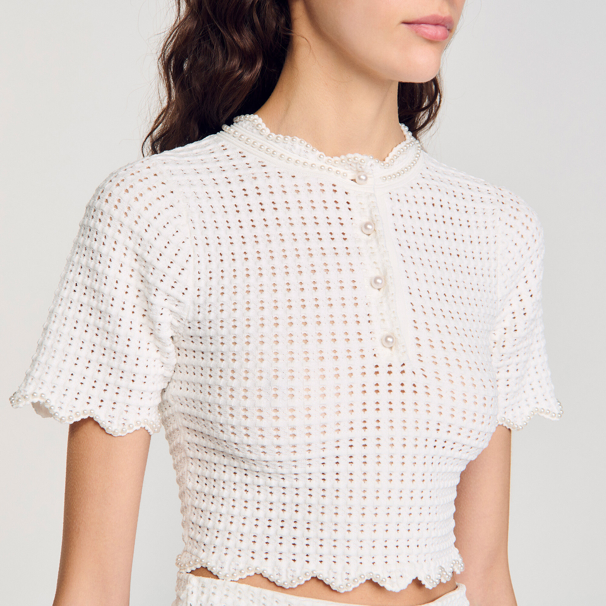 Pearl beaded knit jumper
