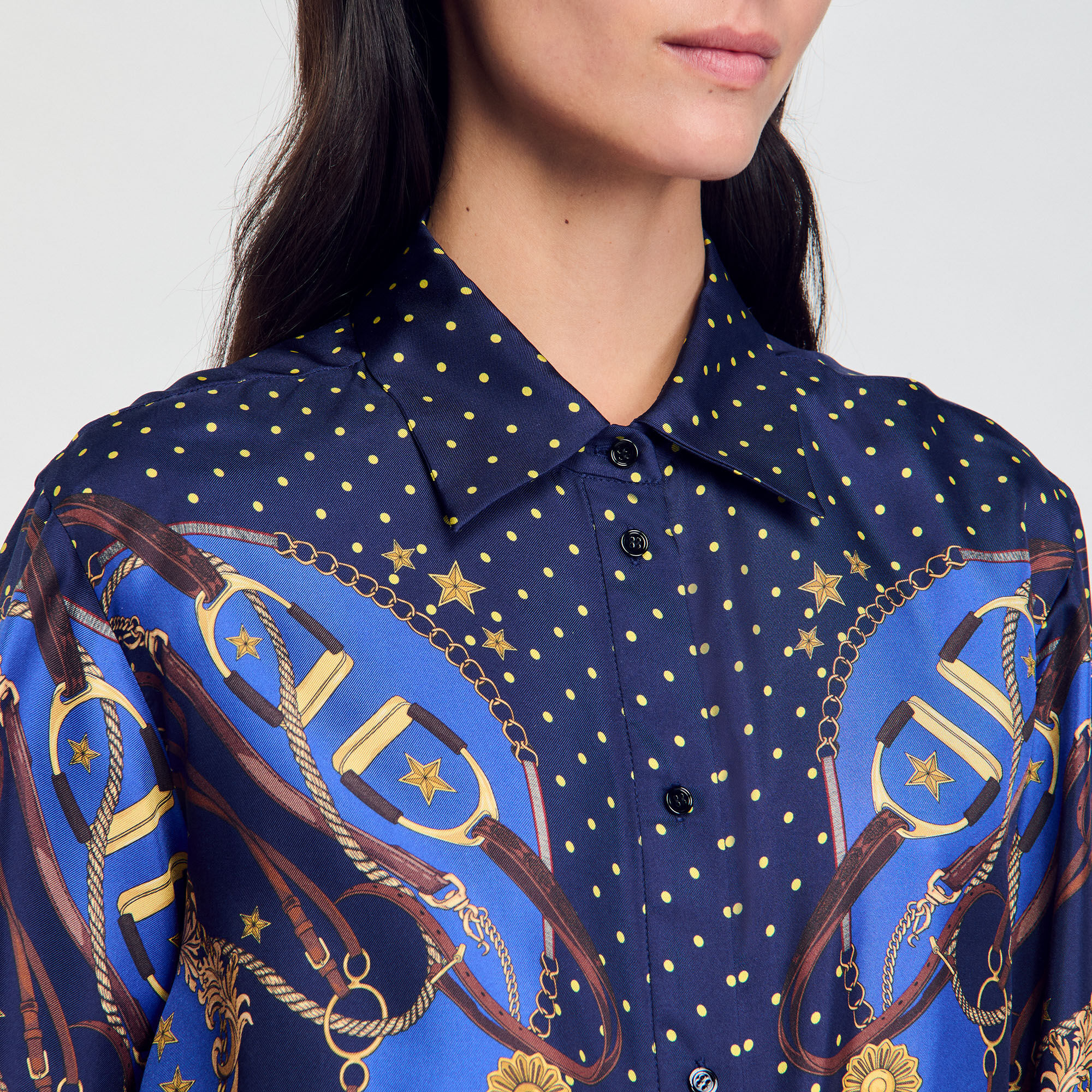 Patterned silk shirt