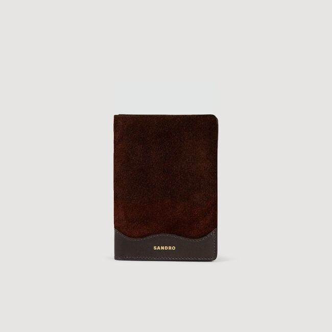 Leather and suede passport case