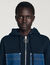 Knit and denim sweatshirt