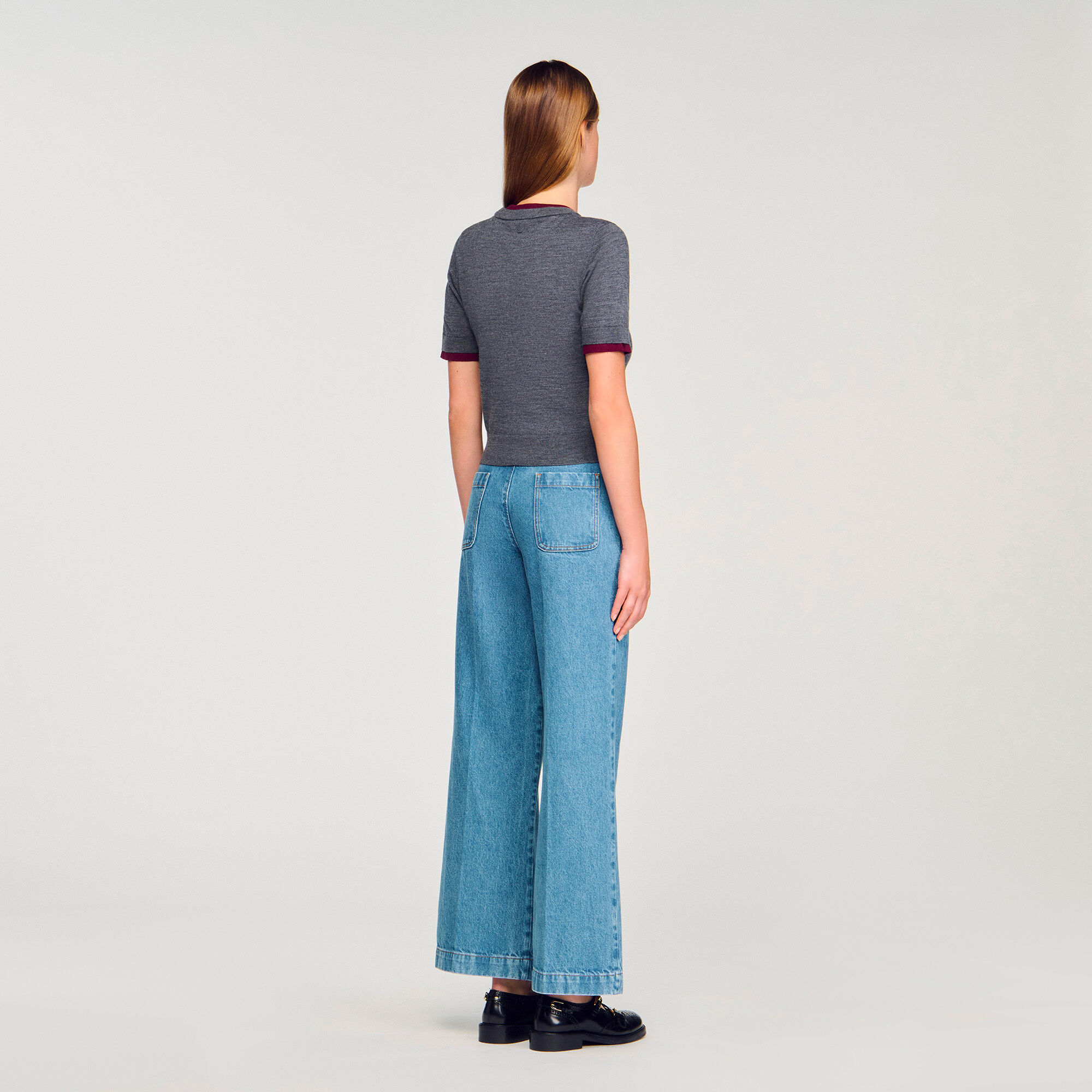 Two-tone cropped jumper