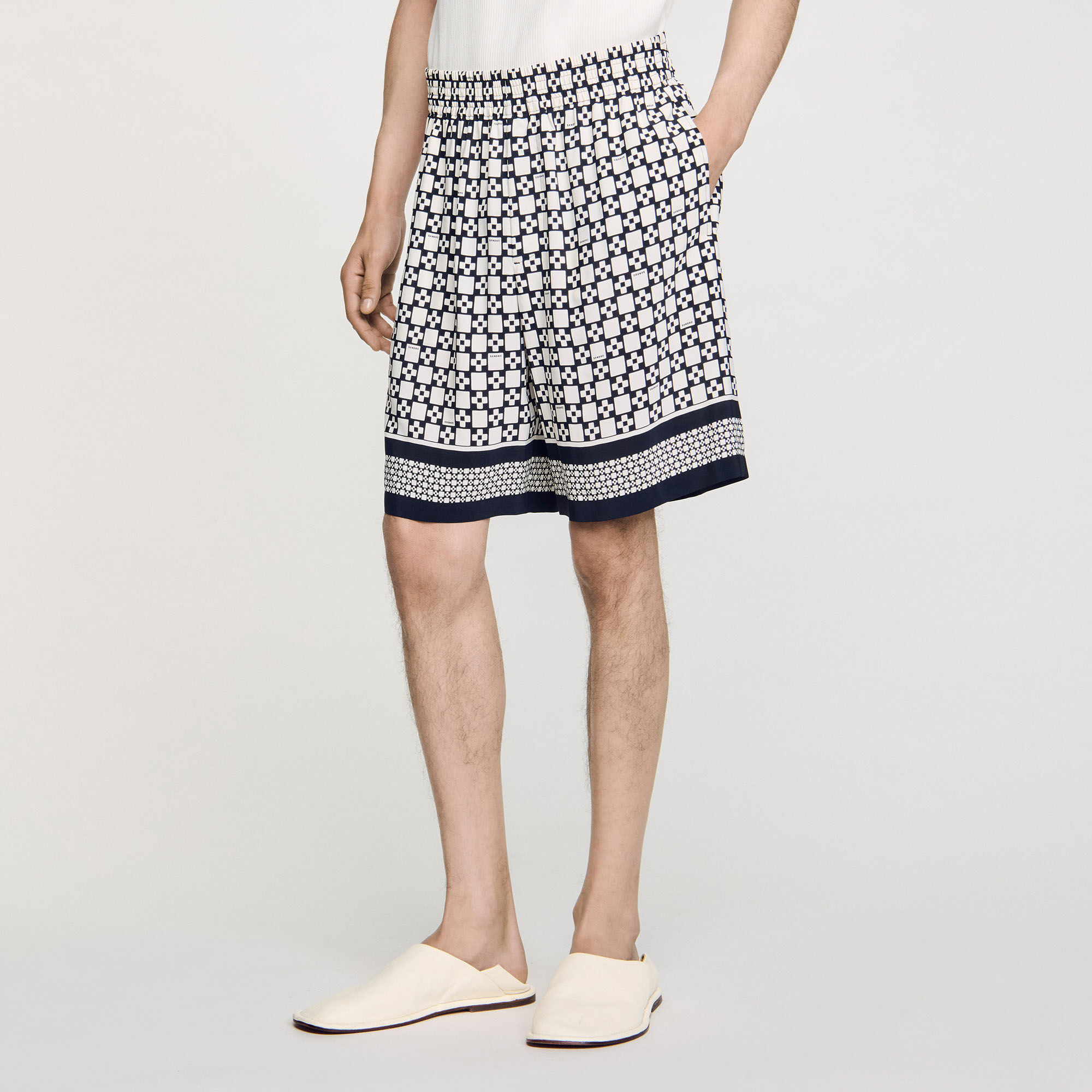 Square Cross floaty Bermuda shorts