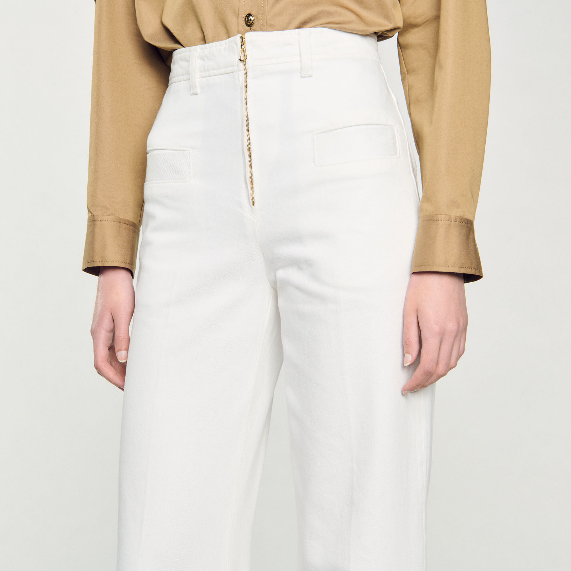 Wide-leg canvas trousers - Women | Sandro
