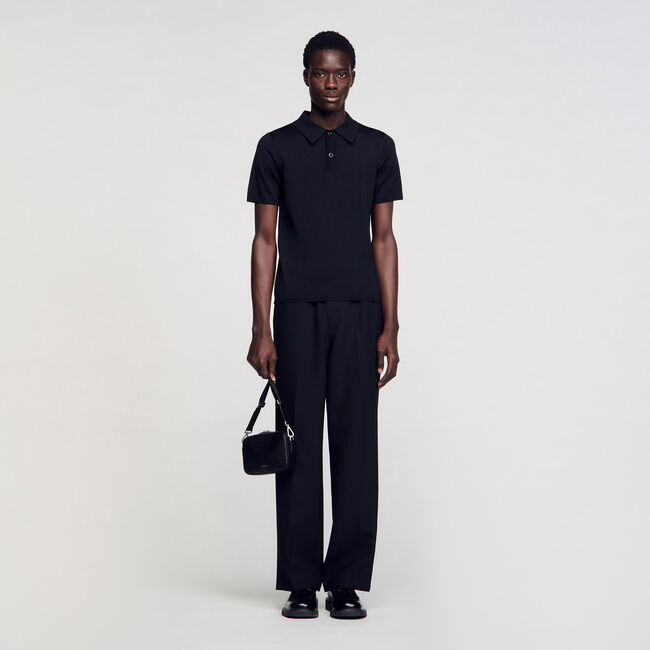 Short-sleeve knitted polo shirt