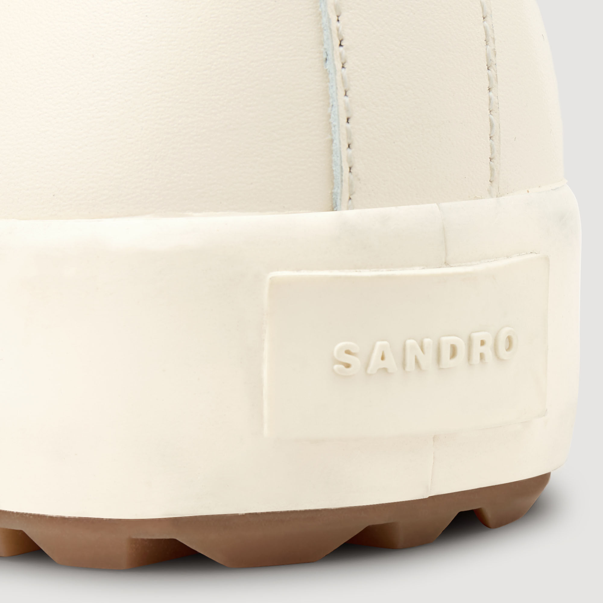 Low-top split leather trainers