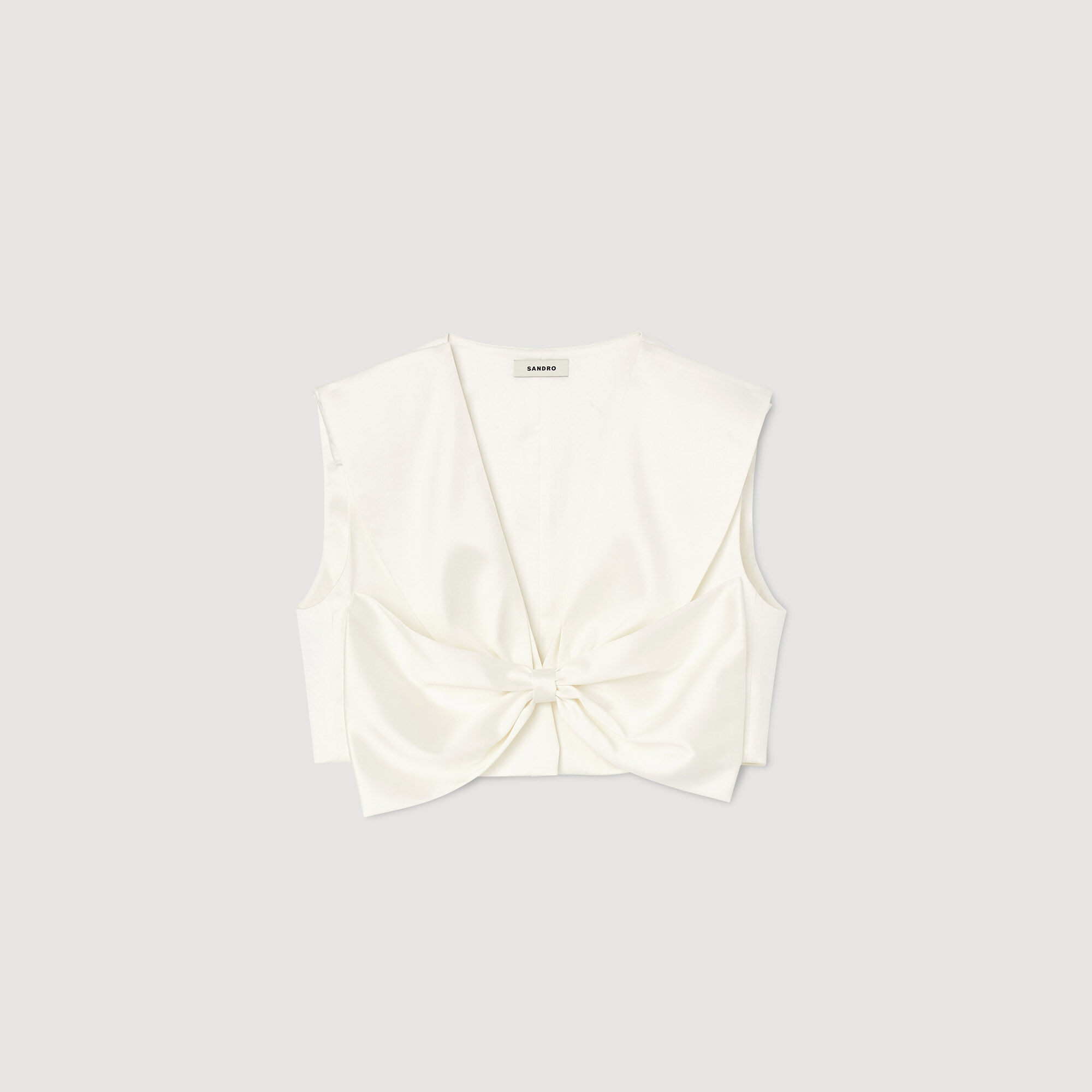 Satin-effect crop top